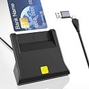 Chipkartenlesegerät SIM Kartenleser, SmartCard Reader USB C/A-Anschluss 2-IN-1, Kontakt Smart Card Reader für OnlineBanking/sicherer Zugang zu Netzwerken und PCs/Sozialversicherungs,Kompatibel Windows