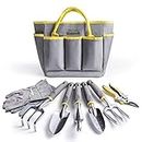 Jardineer Garden Tools Set, 8 PCS Gardening Tools Kit with Garden Tools and Garden Gloves, Perfect Home Garden Tools for Woman and Man as Gifts
