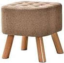 CS-STO Household Chairs, Stools,Casual Ottoman Square Pouffe Chair Footstool, Detachable and Durable Linen Solid Wood 4 Legs, Multi-Function Household Makeup Stool Change Shoes Children Small Bench,Gr