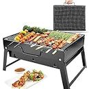 JANCOM Folding Portable Barbeque Charcoal BBQ Grill Oven Charcoal BBQ Grill Oven Set For Kitchen Home Garden Traveling Cooking - Both for Outdoor & Indoor (BBQ Grill)