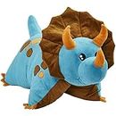Pillow Pets Triceratops Blue Dinosaur, 18" Stuffed Animal Plush Toy