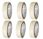 MYSTIC masking Tape 24mm X 20M Pack of 6, 1 Inch Masking Tape for Drawing, Painting, Carpentering, Tailoring, Denting & painting, DIY crafts, Designing, Model making, and Fabrication.