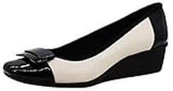 Anne Klein Womens Waverly 2 Faux Leather Wedge Heels Black 7.5 Medium (B,M)