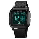 Forrader Mens Sport Digital Watches, Waterproof Outdoor Sport Watch with LED Backlight/Alarm/Countdown Timer/Dual Time/Stopwatch/12/24H Wrist Watches for Men Women Teenager (Black/Black)