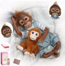 20'' Realistic Reborn Dolls Soft Vinyl Silicone Newborn Monkey Baby XMAS Gifts