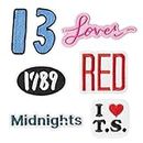 Set of 7 Popular Embroidered Patches Red TS Blue Tattoo 13 Lover Sew/Iron on Embroidery Applique Repair Patch DIY Craft Accessories Collection Merch Gifts for Music Fans Clothing Backpack Hat