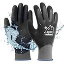 Waterproof Winter Gloves, Thermal Work Gloves for Cold Weather, Touchscreen, Super Grip, for Gardening, Fishing, Car Washing, Freezer Gloves, Grey, Small