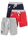 Simple Joys by Carter's Multi-Pack Knit Shorts Pantalones Cortos, Rojo/Gris/Azul Marino, 18 Meses 3 para Bebés