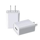 USB Wall Charger FOBSUNLAND ®. USB Wall Plug 5V 2A AC Power Adapter Compatible with iPhone,Pad,Samsung,Tablet,Kindle and More (White 2pack)
