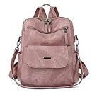 Qyoubi Women's Fashion Backpack Purse Anti-Theft Casual Shopping Convertible Multipurpose Travel Bag Pink