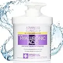 Advanced Clinicals Anti-aging Hyaluronic Acid Cream for face, body, hands. Instant hydration for skin, spa size. (16oz)