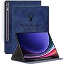 ProElite Cover for Samsung Galaxy Tab S9 Ultra Cover Case, Deer Smart Flip case Cover for Samsung Galaxy Tab S9 Ultra 14.6 inch with S Pen Holder, Dark Blue