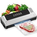 Bonsenkitchen Vacuum Sealer, Fast-Compact Vacuum Sealer Machine, Globefish Technology for High-Speed Continuous Working, Multi-Functional Food Vacuum Sealer with Vacuum Bags & Accessory Hose, Silver