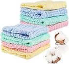 8 Pack Muslin Cloths for Baby, 12x12 Inch Muslin Squares Soft Burp Cloths 6 Layers Cotton Newborn Hand Washcloths Baby Wash Cloths Reusable Baby Towels