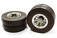 RC Model Machined Alloy T6 Rear Dually Wheel & XE Tire for Tamiya 1/14 Scale Trucks