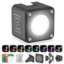 ULANZI LED Video Light Waterproof IP68 Camera Lighting Kit with 8 Color Gel Filters, Dimmable Portable Light 5500K CRI95+ for DSLR Camera Sony Canon Nikon GoPro Drones, Black, (ULANZI-2172-US2)