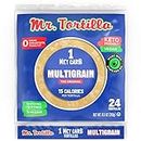 Mr. Tortilla 1 Net Carb Tortillas Low Carb Keto Soft Taco Shells for Wraps, Quesadillas & Tostadas-Healthy Vegan Tortilla Wraps with No Cholesterol-Low on Calories & Fat (Multigrain, 24 Tortillas)