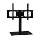 Artiss 32-55 Inch TV Stand, Adjustable Tabletop TVs Mount Bracket Universal Mounting Brackets Floor Stands Home Entertainment Office Bedroom, Screen Monitor Tempered Glass Black
