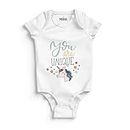 MOGUL Baby Animals Unicorn Baby Boys and Baby Girls Premium Pure Cotton Cozy Onesie Angel Feather 6-12 Months