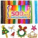 Iooleem 500pcs Glitter Pipe Cleaners, Chenille Stems, Pipe Cleaners for Crafts, Pipe Cleaner Crafts, Art and Craft Supplies.
