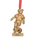 Personalised Christmas boy footballer wooden decoration keepsake stocking filler