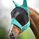 Harrison Howard CareMaster Pro Luminous Maschera da mosca del cavallo Standard con le orecchie Protezione UV per cavallo-Menta estiva (M)
