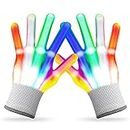 LED Gloves,LED Gloves for Kids Teen and Adults Gifts,LED Finger Gloves,Finger Light Gloves,The Toys for 9-12 Year Old Boys Girls,Light Up Gloves Have 5Color/6Mode,in Halloween Chrismas Party