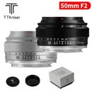 Lente de fotograma completo TTArtisan 50 mm F2 MF para montaje Sony E Nikon Z Canon RF Fuji X L