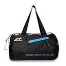 NIVIA Deflate Round 01 Polyester Gym Bag/Unisex Gym Bags/Adjustable Shoulder Bag for Men/Duffle Gym Bags for Men/Carry Gym Accessories/Fitness Bag/Sports &Travel Bag/Gym kit Bag (Black)