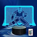 CoolGift Mart Ice Hockey Night Light, 3D LED Optical Illusion Lamp with Remote Control and Timer, Perfect Christmas and Birthday Gift Idea for Boys, Kids, and Teen