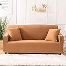 Fsogasilttlv Couch Covers Love Seat Cover Non-Slip 4 Seater,Solid Color Elastic Spandex Slipcovers Couch Cover, Stretch Sofa Towel Corner Sofa Covers for Living Room 235-300cm(1pcs)
