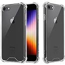 T Tersely Crystal Case Cover for iPhone SE 3 (2022)/iPhone SE 2nd 2020 / iPhone 7 / iPhone 8, Ultra Clear Slim TPU Bumper Case with Shockproof Corner for iPhone SE3/SE2 /7/8 (4.7 inch)