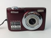 Nikon COOLPIX L22 12MP Digital Camera Red 3.6x Zoom Tested, Works Free Shipping