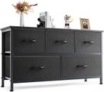 Dresser for Bedroom with 5 Fabric Drawers, Small Chest Organizer