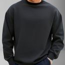 Men's Solid Crew Neck And Long Sleeve Sweatshirt, Casual And Chic Sports Tops For Autumn And Winter Outdoors And Sports Wear