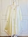 Delta Burke Lingerie Intimates Nylon Gown/Robe Set Made in USA sz 2X Vtg Ivory