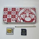 Nintendo 3DS XL Console White Mario Limited Edition SPR-001(ASI) Tested W/ Zelda