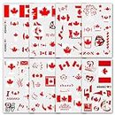 Canada Day Temporary Tattoos Sticker，Canada Flag Tattoo for Adults and Kids Waterproof Tattoo Stickers Canadian Holiday Decoration (8 Count)