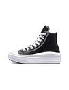 CONVERSE Women's Chuck Taylor All Star Move Platform FOUNDATIONAL Leather Sneaker, 6.5 UK Black/White/White