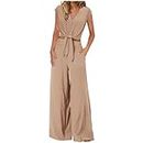 JEGULV Lightning Deals of Today Prime Clearance Womens 2 Piece Outfits 2024 Spring Summer Casual Vacation Outfits Sleeveless Crop Tops with Wide Leg Pant Sets Amazon cupones de descuento y promocion