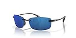 Costa Del Mar Men's Ballast Sunglasses, Black/Blue Mirror 580 Plastic Lens, 59.6 mm