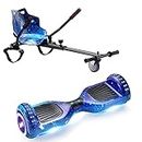 WEELMOTION Galaxy Hoverboard with Hoverboard Go Kart Attachment, 6.5" Hoverboard for all ages with Shining Wheels, Vibrant LED Lights, and with speaker and UL2272 Certified free Hover Board Bag, Galaxy