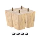 Piernas de muebles, juego de 3 pulgadas (80 mm) de 4 patas cuadradas de sofá de madera maciza