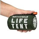 Go Time Gear Life Tent Emergency Survival Shelter - 2 Person Emergency Tent - Use As Survival Tent, Emergency Shelter, Tube Tent, Survival Tarp - Includes Survival Whistle & Paracord (Green)