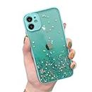 VONZEE® Case Compatible with iPhone 11 (6.1 inch), Non Moving Glitter Cover for Girls & Women Soft TPU Shockproof Anti Scratch Drop Protection Cover (Mint Green)
