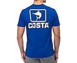 Costa Del Mar Emblem Marlin Manga Corta Cuello Redondo Camiseta, Azul Real, XL para Hombre