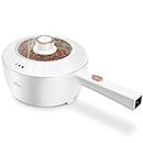 Bear Electric cooker, 2L Multifunctional Portable Pot for Cooking, 1000W Rapid Noodles Cooker, Non-Stick Sauté Pan for Steak, Egg, Ramen, Oatmeal with Dual Power Adjustment