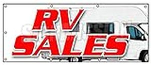 36"x96" RV Sales Banner Sign New Used reconditioned Motorhome financing Sale