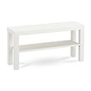 home stuff TV Bench Table Modern Stylish Table, TV Stand, Television Stands Entertainment Center Media Stand with Shelf TV Table Stand for Living Room Bedroom, Easy to Assemble, White, 90x26x45 cm
