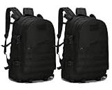 go-done 30L Military Tactical Backpack 3 Day Outdoors,15 IN Laptop backpack, Black2x2, Mk